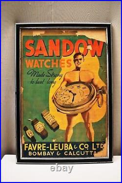 Publicité Vintage Imprimé Sandow Watches Favre-Luba & Co Art Déco Style Man Rare