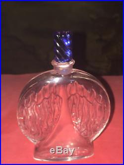 RARE Flacon Art-Déco de Parfum Toujours Moi de Corday Bouchon Verre Bleu 1930s