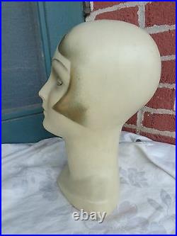 RARE vintage art déco garçonne Girl store display Lady Craie Mannequin Head