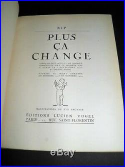 RIP Plus ça Change GRAVURES Aquarellées POCHOIR ZYG BRUNNER RAIMU 1922 ART DECO