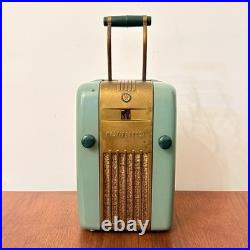 Radio Vintage Westinghouse Réfrigérateur H-125 Vert À Valves D'époque Art Déco