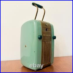 Radio Vintage Westinghouse Réfrigérateur H-125 Vert À Valves D'époque Art Déco