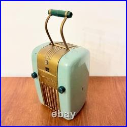 Radio Vintage Westinghouse Réfrigérateur H-125 Vert À Valves D'époque Art Déco