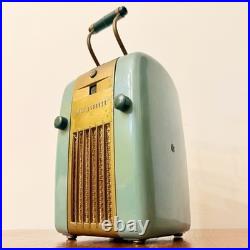 Radio Vintage Westinghouse Réfrigérateur H-125 Vert À Valves D'époque Art Déco