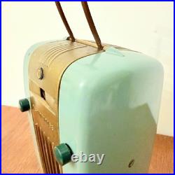 Radio Vintage Westinghouse Réfrigérateur H-125 Vert À Valves D'époque Art Déco