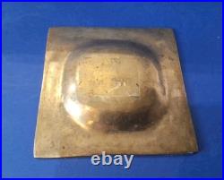 Rare Ancien Cendrier Art Déco Italien En Laiton et Nacre année 1930 Carré 11,2cm