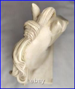 Rare Ancienne Sculpture Tête De Cheval Grec H 20 Cm Vintage Collection art déco