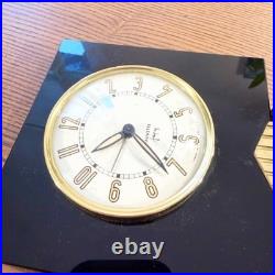 Rare Art Déco Japy Bakélite Noire Horloge Bureau Française 1930
