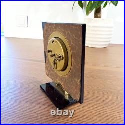 Rare Art Déco Japy Bakélite Noire Horloge Bureau Française 1930