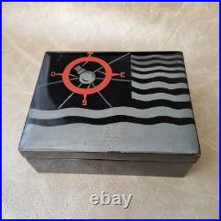 Rare Boîte Publicitaire Lampe MAZDA Ancienne Art Déco Laque du Japon Modernasia