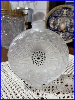 Rare Flacon À Parfum Art Déco Signé R. Lalique France Cristal Satiné