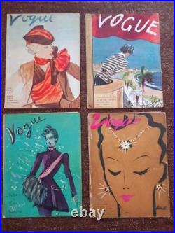Rare Lot of 4 Vogue Paris 1932-1938 Eric, Christian Bérard, Benito Art Deco