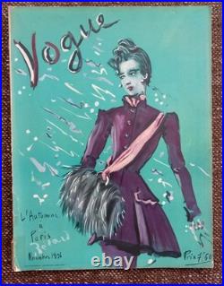 Rare Lot of 4 Vogue Paris 1932-1938 Eric, Christian Bérard, Benito Art Deco