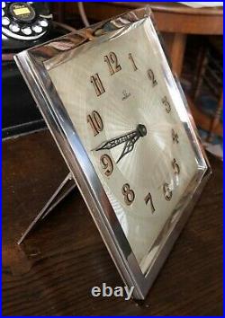 Rare Omega 1930 Art Déco Manteau Horloge 20.3X20.3cm Rectangulaire