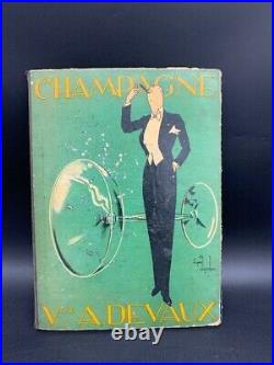 Rare Porte menu CHAMPAGNE VEUVE DEVAUX H. DRYDEN art déco 1920 1930 pub
