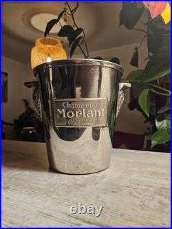 Rare Seau A Champagne Morlant Art Deco Ancien En Metal Argente Collection