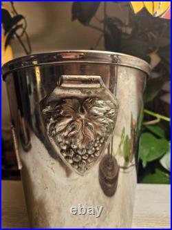 Rare Seau A Champagne Morlant Art Deco Ancien En Metal Argente Collection