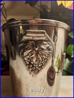 Rare Seau A Champagne Morlant Art Deco Ancien En Metal Argente Collection