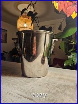 Rare Seau A Champagne Morlant Art Deco Ancien En Metal Argente Collection