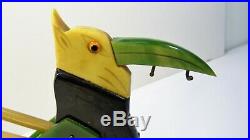 Rare nécessaire de bureau Encrier porte plume toucan stylisé bakélite Art Déco