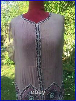 Robe A Danser Art Déco Epoque 1920 Charleston Broderie de Perles Lelong Robe A Danser Art Déco Epoque 1920 Charleston Broderie de Perles Lelong