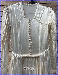 Robe Soie de Soirée Ancien Vêtement XIXeme Art Deco Vintage Femme Mariée