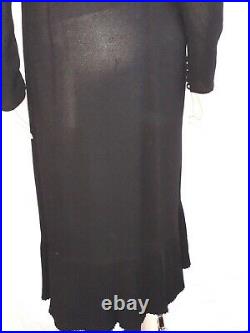 Robe en crêpe de soie vers 1925 noire et plissée art déco t 38/40 vintage dress