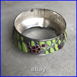SALIERES ART DECO Métal argenté, signé, émaillé cloisonné antique vintage µ SALIERES ART DECO Métal argenté, signé, émaillé cloisonné antique vintage µ