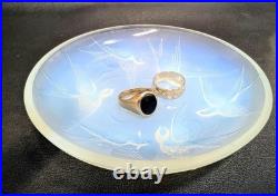 Sabino France Assiette à Hirondelle Opale 12cm Verre Art Déco Collection