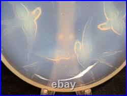 Sabino France Assiette à Hirondelle Opale 12cm Verre Art Déco Collection