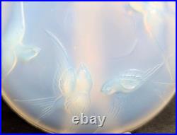 Sabino France Assiette à Hirondelle Opale 12cm Verre Art Déco Collection