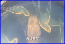 Sabino France Assiette à Hirondelle Opale 12cm Verre Art Déco Collection