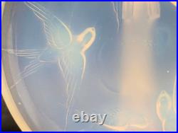 Sabino France Assiette à Hirondelle Opale 12cm Verre Art Déco Collection