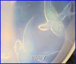 Sabino France Assiette à Hirondelle Opale 12cm Verre Art Déco Collection