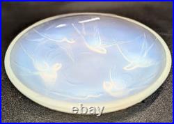 Sabino France Assiette à Hirondelle Opale 12cm Verre Art Déco Collection