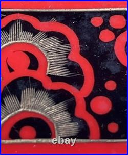 Sac de soirée Art Déco 1920 perles verre bakélite décorée miroir intérieur