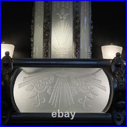 Schneider Lustre Art déco Suspension Plafonnier Verre 1920 Original 84 cm