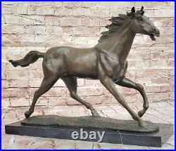 Sculpture Bronze Art Déco Édition Collection Étalon Wild Arabian Horse Trophée