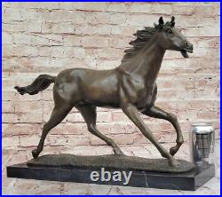 Sculpture Bronze Art Déco Édition Collection Étalon Wild Arabian Horse Trophée