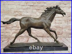 Sculpture Bronze Art Déco Édition Collection Étalon Wild Arabian Horse Trophée