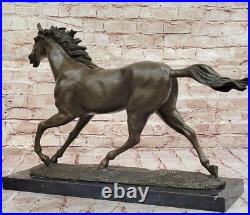 Sculpture Bronze Art Déco Édition Collection Étalon Wild Arabian Horse Trophée