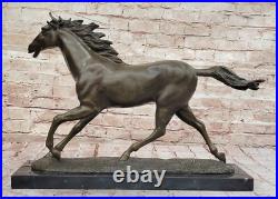 Sculpture Bronze Art Déco Édition Collection Étalon Wild Arabian Horse Trophée