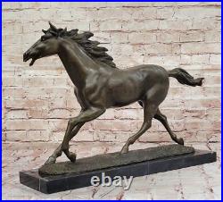 Sculpture Bronze Art Déco Édition Collection Étalon Wild Arabian Horse Trophée
