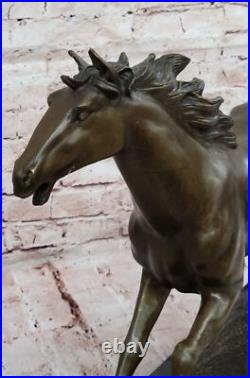 Sculpture Bronze Art Déco Édition Collection Étalon Wild Arabian Horse Trophée