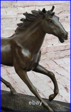 Sculpture Bronze Art Déco Édition Collection Étalon Wild Arabian Horse Trophée