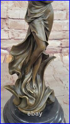 Sculpture Bronze Art Déco Femme Violoniste Fait Main, Objet Collection