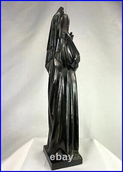 Sculpture Vierge à l'Enfant ART DECO Signée Roger de Villiers Régule Patiné