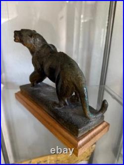 Sculpture ancienne Jaguar terre cuite vernissée terra cotta Art Deco