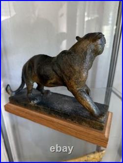 Sculpture ancienne Jaguar terre cuite vernissée terra cotta Art Deco