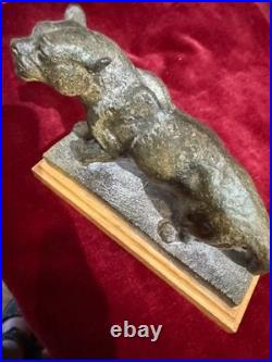 Sculpture ancienne Jaguar terre cuite vernissée terra cotta Art Deco